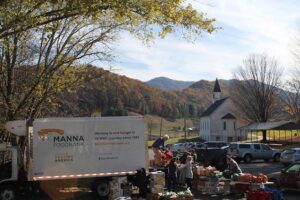 Truck at community center