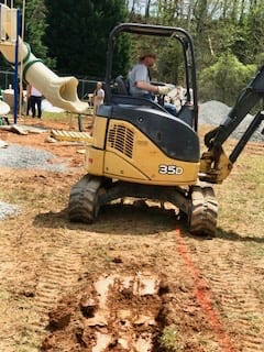 digging drainage for playground