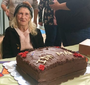 Ida Mae Reemes with birthday cake