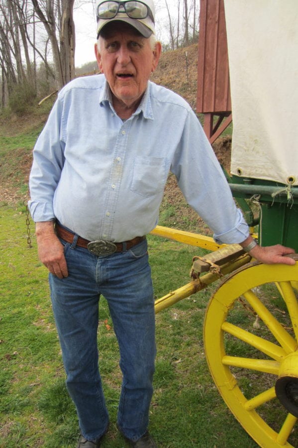 J. Garrett with Carver Covered Wagon