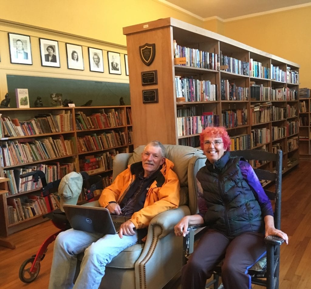 library volunteers in library